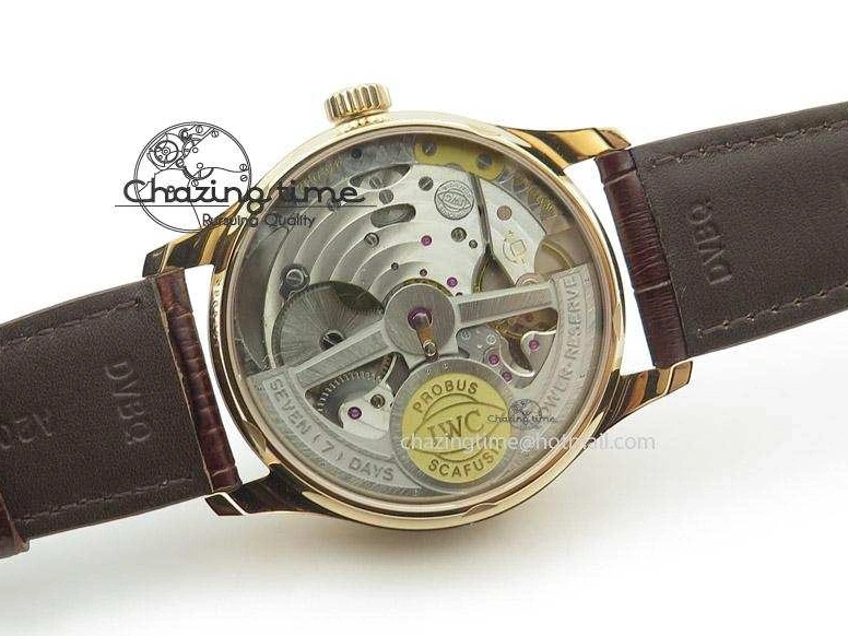 MIROTIME 0331 Portuguese Real PR IW500127 RG ZF 1:1 Best Edition Grey Red Dial On Brown Leather Strap A52010 V AllSeason 7331